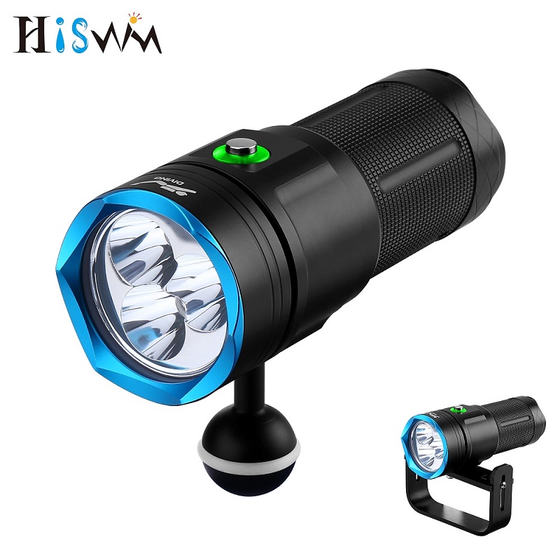 HISWN 2023New 3x SST40 3x18650 High Power Diving Flashlight W56A